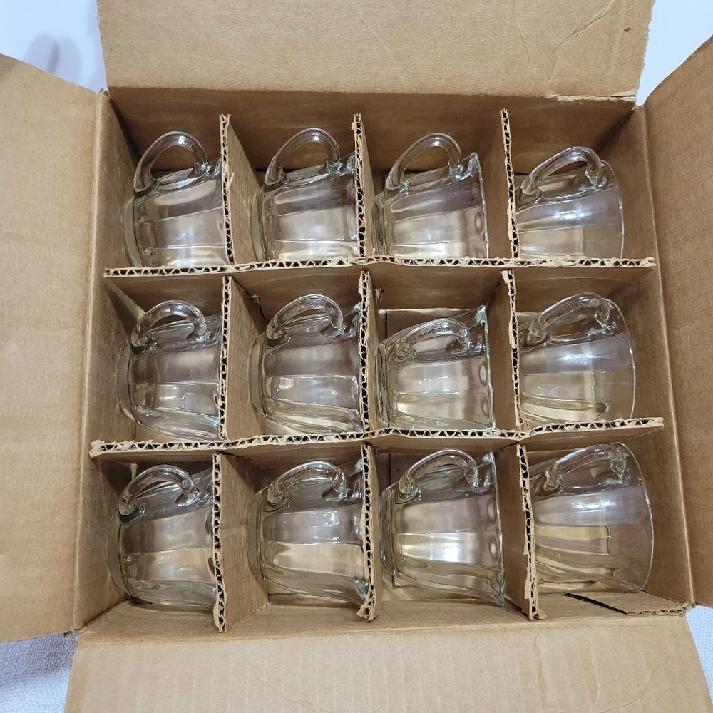 TOSCANY Glass Punch Cups Set of 12 Clear New in Box